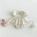 【66-90cm】ロンパース グリーン 花 プリンセス おしゃれ 女の子