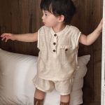【73-110cm】セットアップ ノースリーブ 無地 シンプル 可愛い - 画像 (4)