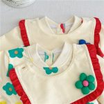 【66-90cm】ロンパース フラワー柄 スタイ付き 可愛い ベビー服 - 画像 (19)