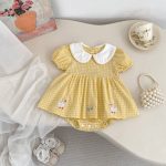 【66-90cm】ロンパース アヒル チェック 可愛い ベビー服 - 画像 (3)