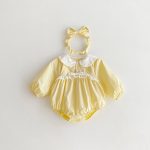 【66-120cm】ロンパース/ワンピース 可愛い キイロ 姉妹服 - 画像 (7)