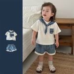 【73-110cm】セットアップ ポケット付き セーラー 可愛い - 画像 (2)