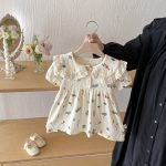 【80-130cm】ワンピース 花柄 半袖 可愛い女の子 - 画像 (6)