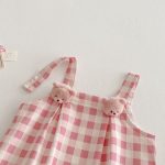 【73-100cm】サロペット 可愛い ピンク チェック ベビー服 - 画像 (10)