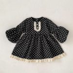 【80-130cm】ワンピース パフスリーブ ドット 可愛い 女の子 - 画像 (9)