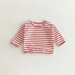 【73-100cm】ベビー ボーダー トップス 長袖Ｔシャツ - 画像 (7)