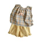 【73-110cm】セットアップ レトロ チェック 可愛い ベビー服 - 画像 (12)