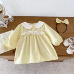 【66-120cm】ロンパース/ワンピース 可愛い キイロ 姉妹服 - 画像 (14)