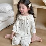 【100-160cm】パジャマ ガーゼ 女の子 ルームウェア 七分袖 上下セット エアコン対策 キッズ 部屋着 - 画像 (3)