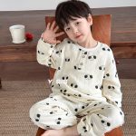 【100-160cm】パジャマ 韓国風 綿100% ガーゼ キッズ 長袖 長ズボン 上下セット 部屋着 エアコン対策 ルームウェア - 画像 (4)