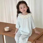 【100-160cm】パジャマ ガーゼ 女の子 ルームウェア 七分袖 上下セット エアコン対策 キッズ 部屋着 - 画像 (5)