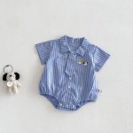 【66-90cm】ロンパース ベビー ストライプ フォマール - 画像 (2)
