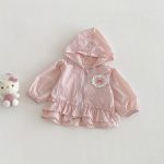 【73-100cm】UVパーカー ベビー 女の子 蝶結び 刺繍 - 画像 (3)