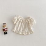【73-100cm】ブラウス or ドットショートパンツ ベビー 女の子 コットン ジャガード - 画像 (4)