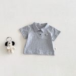 【73-100cm】Tシャツ or ショートパンツ ベビー 男の子 カートゥーンワッペン ストライプ - 画像 (5)