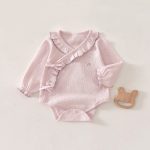 【52-80cm】ロンパース ベビー 蝶結び フリル - 画像 (2)