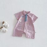 【66-90cm】カバーオール ベビー カジュアル ネクタイ付き