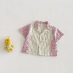 【73-120cm】半袖シャツ or デニムパンツ 韓国風 ストライプ - 画像 (5)