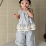 【73-110cm】セットアップ ベビー 女の子 韓国風 レース フラワー