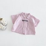 【73-100cm】シャツ or ショートパンツ ベビー ダブルポケット 英字 - 画像 (5)