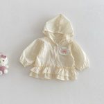 【73-100cm】UVパーカー ベビー 女の子 蝶結び 刺繍 - 画像 (4)