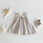 【80-120cm】ワンピース ストライプ フリル シンプル