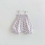 【66-90cm】サロペット フラワー柄 可愛い ベビー服 - 画像 (6)