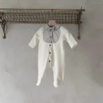 【66-90cm】ロンパース ベビー フォマールリボン 前開き - 画像 (9)