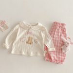 【73-120cm】トップスorボトムス 可愛い クマハート 女の子 - 画像 (2)
