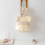 【66-90cm】ロンパース クリーム ワンピース風 おしゃれ 可愛い - 画像 (7)