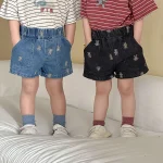 【80-150cm】ショートパンツ キッズ 男女兼用 熊柄