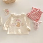【73-120cm】トップスorボトムス 可愛い クマハート 女の子 - 画像 (9)
