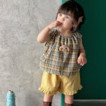 【73-110cm】セットアップ レトロ チェック 可愛い ベビー服 - 画像 (6)