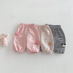 【73-120cm】ボーダーパンツ 可愛い 履きやすい 女の子 男の子 ボトムス