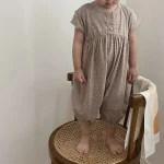 【66-90cm】ロンパース ベビー 韓国風 柔らかコットン ノーカラー - 画像 (6)