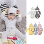 【66-90cm】ロンパース＆レギンス＆帽子 ボーダー 肌触り良い シンプル カラフル ベビー服 - 画像 (16)