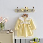 【66-120cm】ロンパース/ワンピース 可愛い キイロ 姉妹服 - 画像 (4)