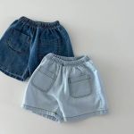 【73-100cm】デニム二点セット シンプル カジュアル ルーズ セットアップ - 画像 (7)