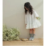 【90-140cm】女の子 無地 フォマールシャツ ワンピース - 画像 (12)