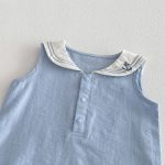 【66-90cm】ロンパース セーラー 無地 シンプル 着心地良い ベビー服 - 画像 (9)