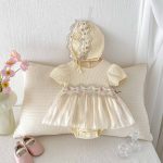 【66-90cm】ロンパース クリーム ワンピース風 おしゃれ 可愛い - 画像 (4)