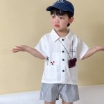 【80-150cm】セットアップorワンピース ツリー柄 ホワイト 兄妹お揃い - 画像 (6)