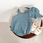 【66-90cm】サロペロンパース&帽子 デニム オシャレ カジュアル - 画像 (11)