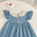 【66-130cm】ロンパース or ワンピース 肩フリル リボン柄 - 画像 (31)