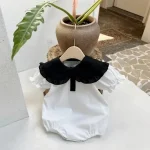 【66-90cm】ロンパース ベビー 女の子 半袖 韓国風 丸襟 - 画像 (18)
