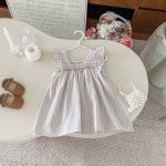 【80-120cm】ワンピース ストライプ フリル シンプル - 画像 (7)