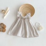 【80-120cm】ワンピース ストライプ フリル シンプル - 画像 (3)