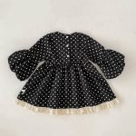 【80-130cm】ワンピース パフスリーブ ドット 可愛い 女の子 - 画像 (8)