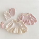 【73-110cm】セットアップ パフスリーブ シンプル 可愛い 女の子 - 画像 (4)