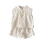 【73-110cm】セットアップ ノースリーブ ドット 肌に優しい - 画像 (10)